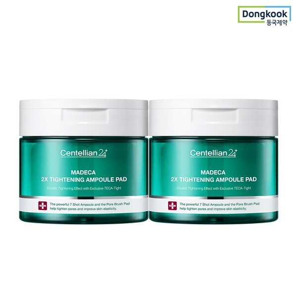 センテリアン24 マデカ ダブル タイトニング アンプルパッド 165ml(60枚) 2本 弾力吸収 毛穴リフティング TECA 水光肌 冷却