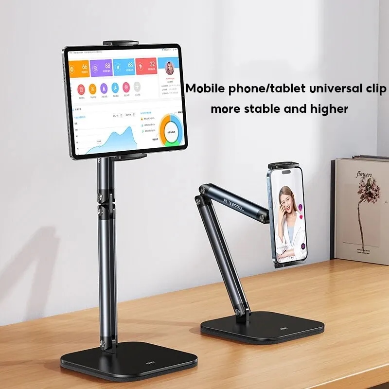 大きなアルミニウム合金フレーム,タブレットホルダー,iPadクリップ,電話のリフティング,調整サポート付き
