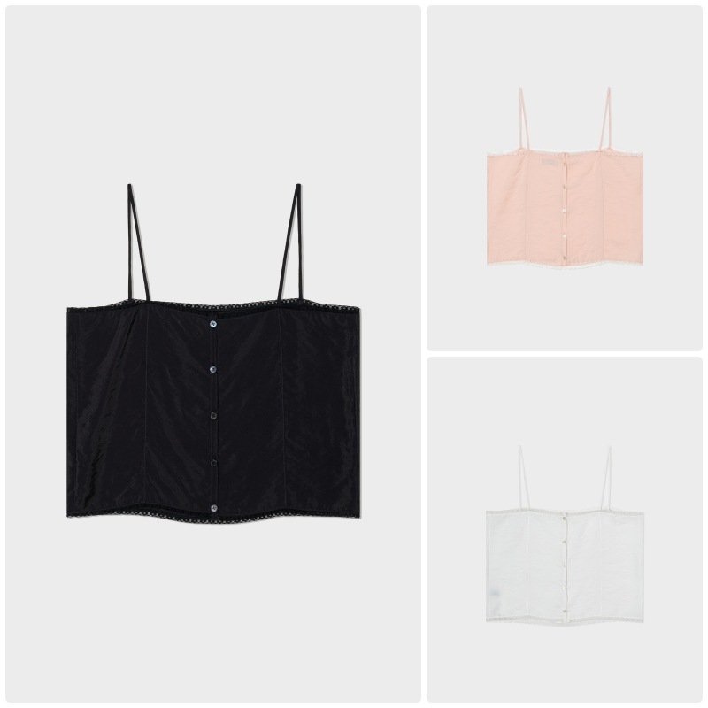 【LOW CLASSIC】 SILKY LACE CAMISOLE : 3COLORS