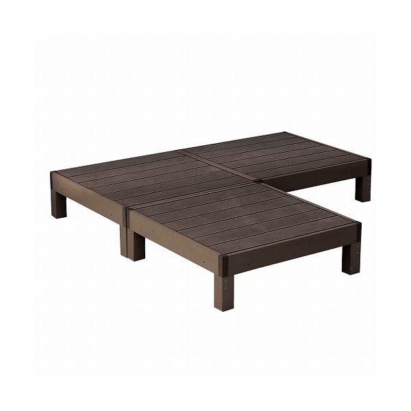 住まいスタイル 人工木ウッドデッキ ecofeel 3台 単品 ダークブラウン PWDE-3P-DBR メーカー直送