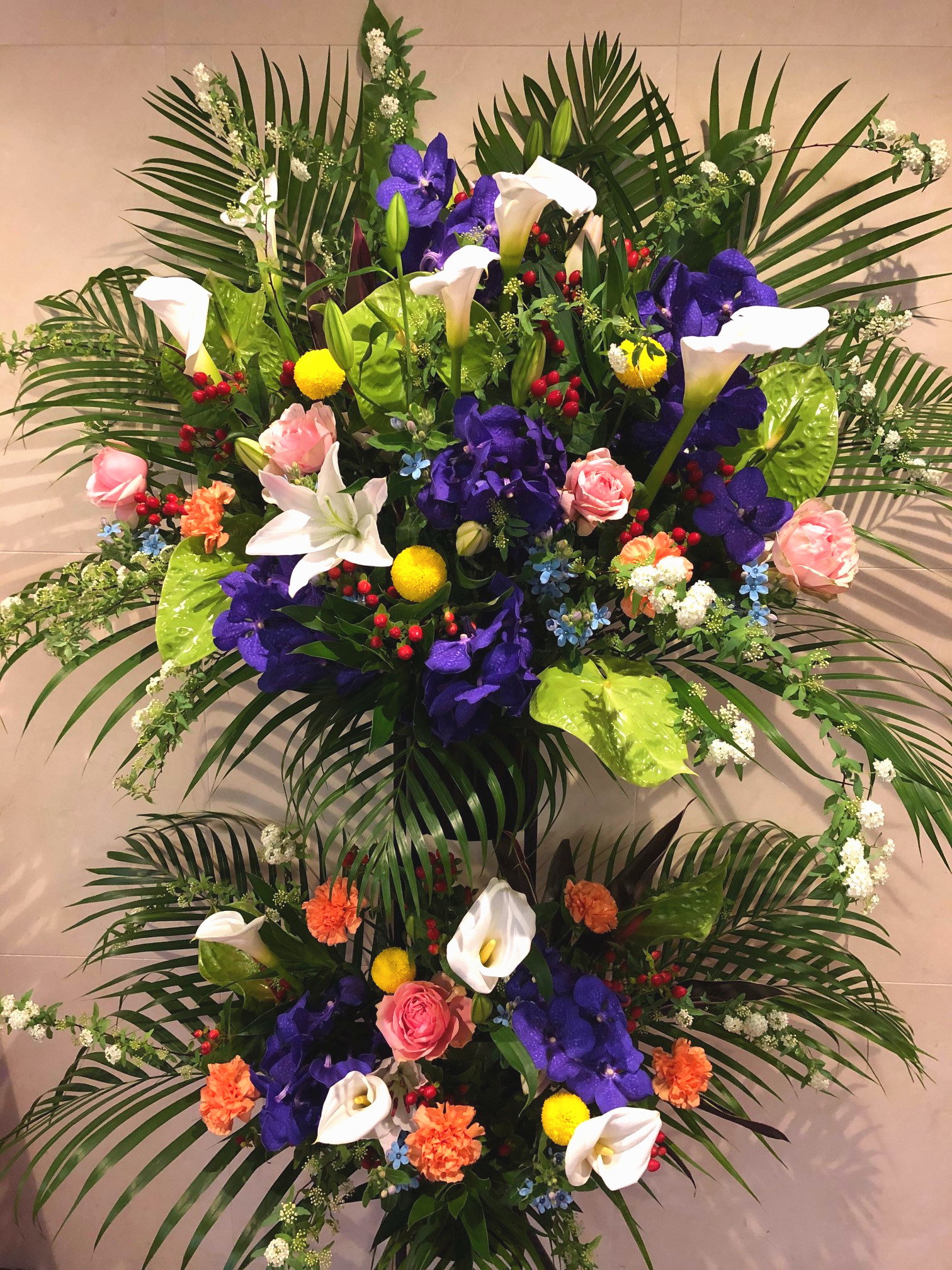 商品ID 1348 スタンド花　ナチュラル系　2段