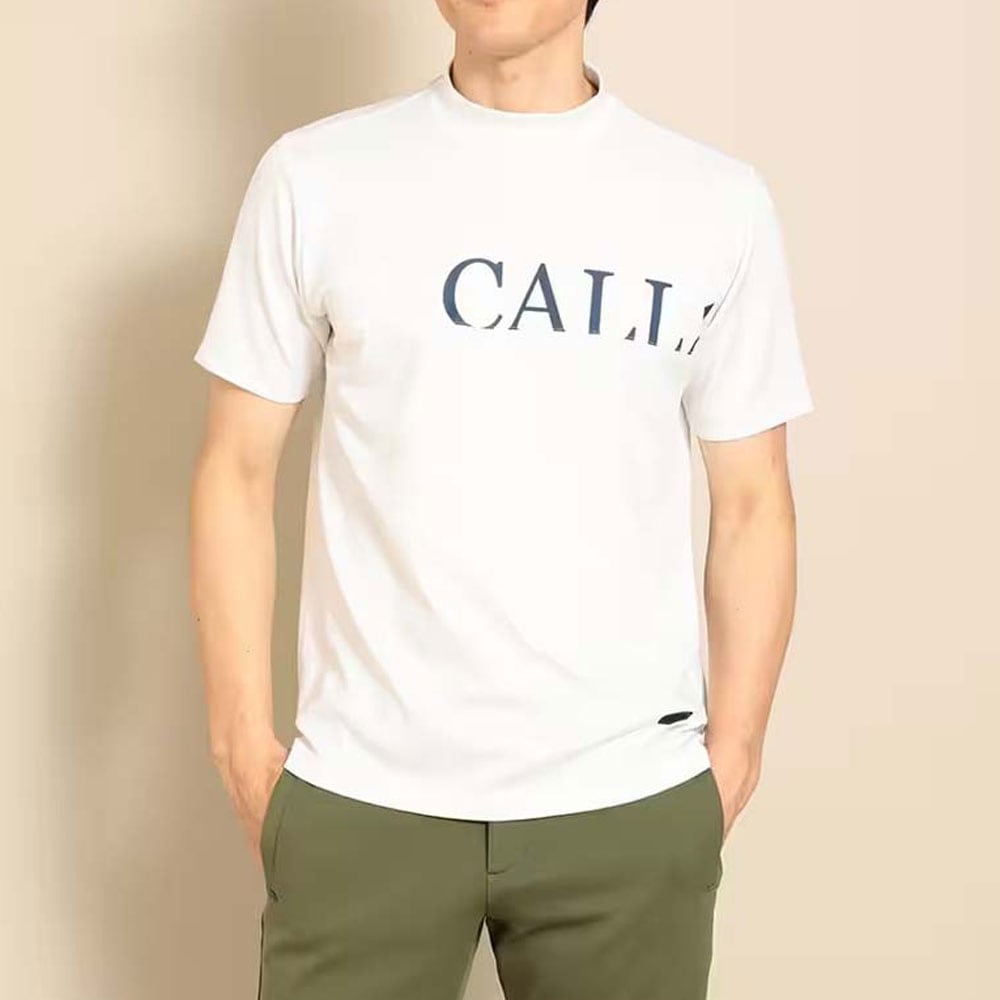 キャロウェイ C23234101-1030-L メンズ 半袖モックネックシャツ（ホワイトサイズ：L） C232341011030L