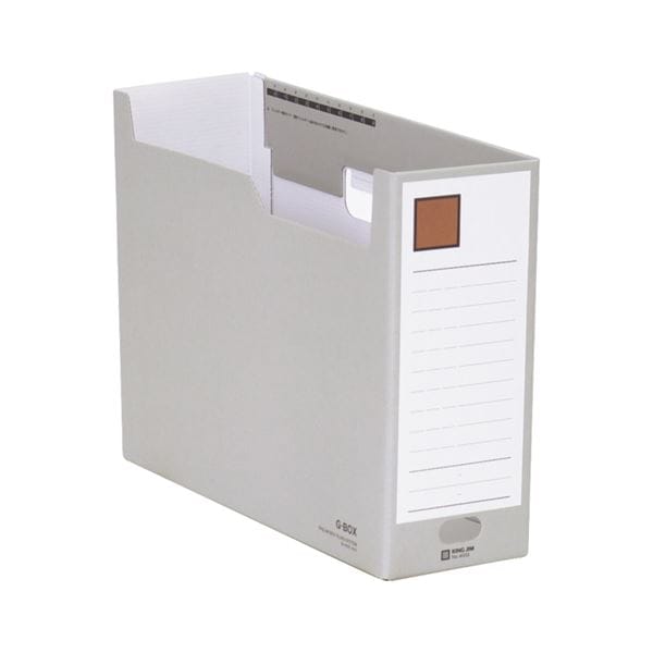 （まとめ）キングジム Gボックス A4ヨコ収納幅100mm グレー 再生ボード製 4033 1セット(5冊) (×5セット)