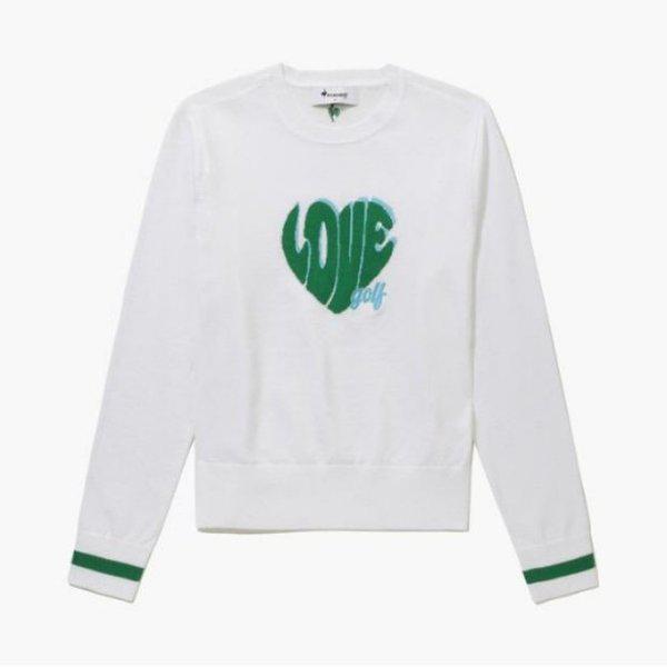 ゴルフTシャツ KQF GQ122LKP11-WHTE 女性 ワンポイント ラウンドセーター ホワイト