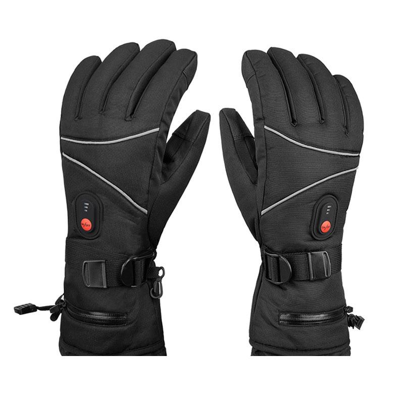電熱グローブ ヒーター付き手袋 4000mAhバッテリー付き スキー バイク 発熱 防寒 保温 インナー 作業 撥水 耐風