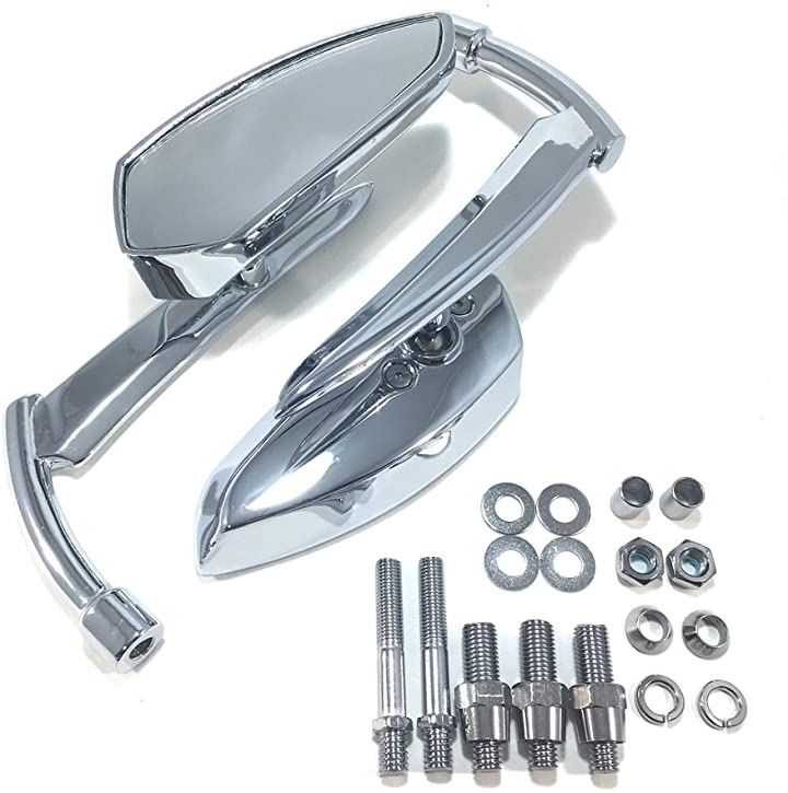 ハーレー ブレット ミラー 左右 セット メッキ スポーツスター XL1200X XL883L XL1200N 等 バイク カスタム ドレスアップ パッド ペダル ペイント( シルバー)
