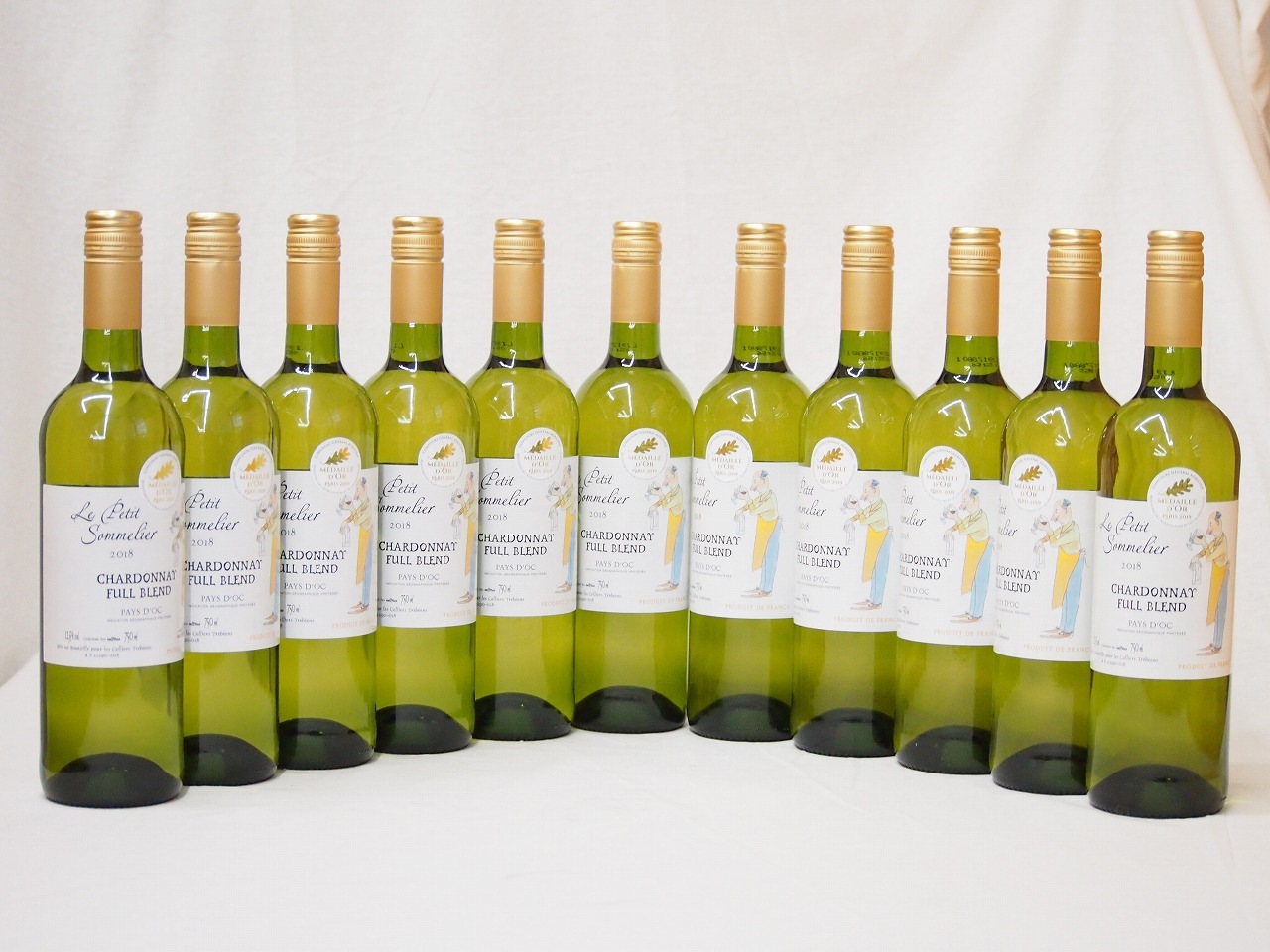 12本セットフランス金賞白ワイン ル プティソムリエシャルドネ2019年 やや辛口 750ml12