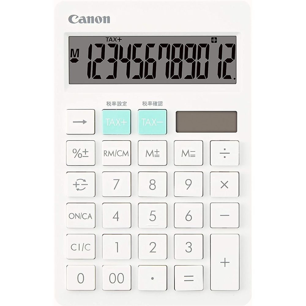 （まとめ買い）純正 カラフル電卓 スリム卓上 12桁 ホワイト HS-1200TC-WH [x3]