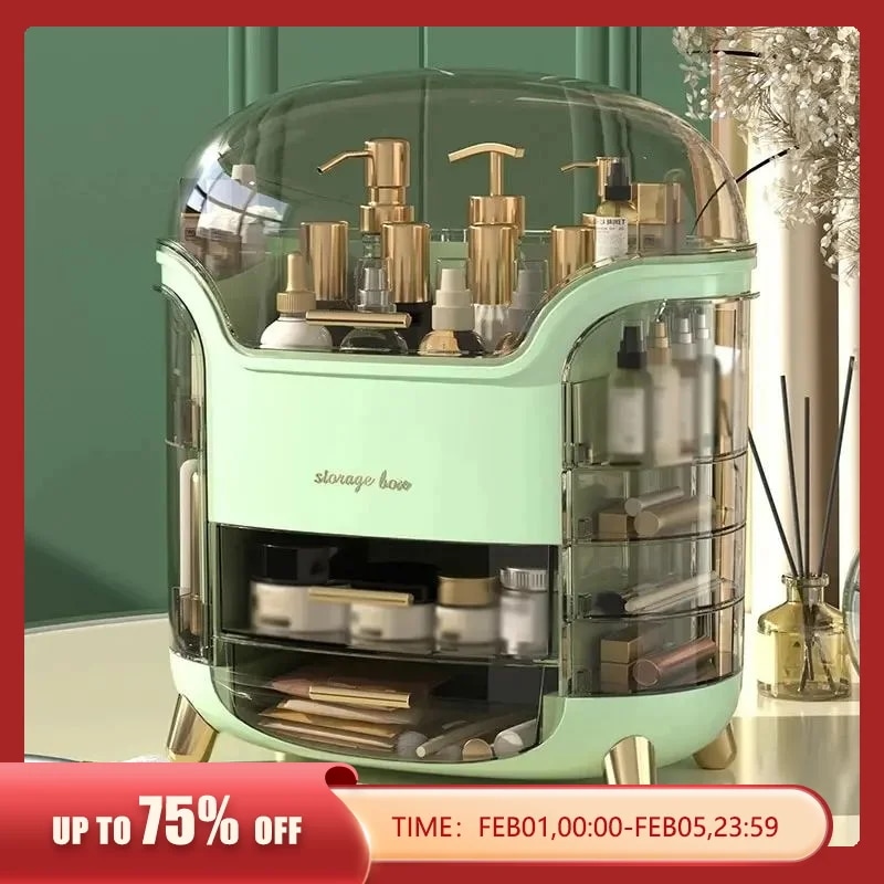 大容量メイクアップオーガナイザー,化粧品収納ボックス,デスクトップ,ポータブル引き出し,ジュエリーコンテナ,口紅ボックス