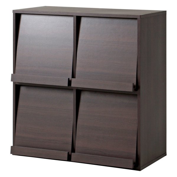 [C/D:86032] ディスプレイラック ４マス ブラウン ＤＰ８０８５ＢＲ ８１８１８