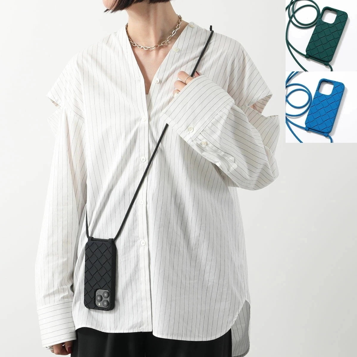 BOTTEGA VENETA ボッテガヴェネタ iPhone14Pro 専用ケース 733830 V0EY0 レディース イントレチャート ストラップ付き カラー3色