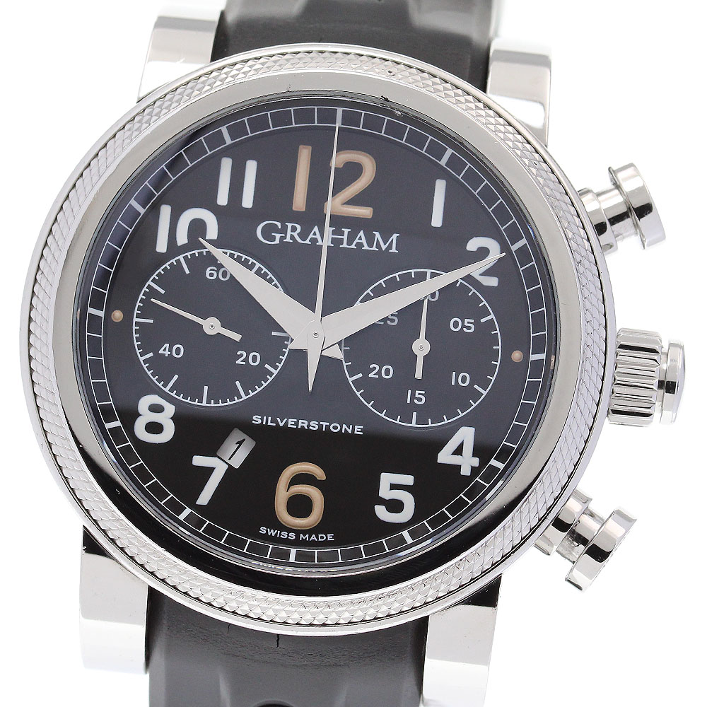 ベルト訳あり グラハム GRAHAM 2BLFS シルバーストーン ヴィンテージ クロノグラフ 自動巻き メンズ 保証書付き_840493【中古】