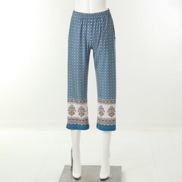 VEP3982W_モダンボーダー捺染女性ホームウェアパンツ 8,642円