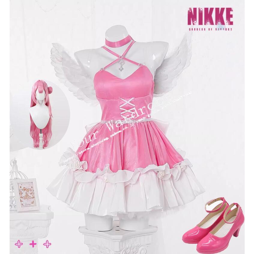 勝利の：NIKKE 風 ドロシー 桃樂絲 コスプレ衣装 ウィッグ 靴 cosplay ハロウィン 演出服 変装