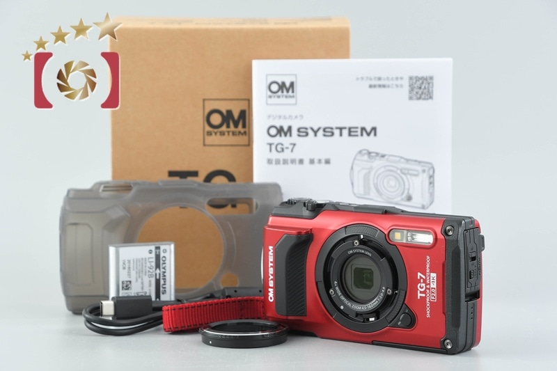 OM SYSTEM (OLYMPUS) オーエム システム TOUGH TG-7 レッド コンパクトデジタルカメラ シャッター回数僅少 元箱付き