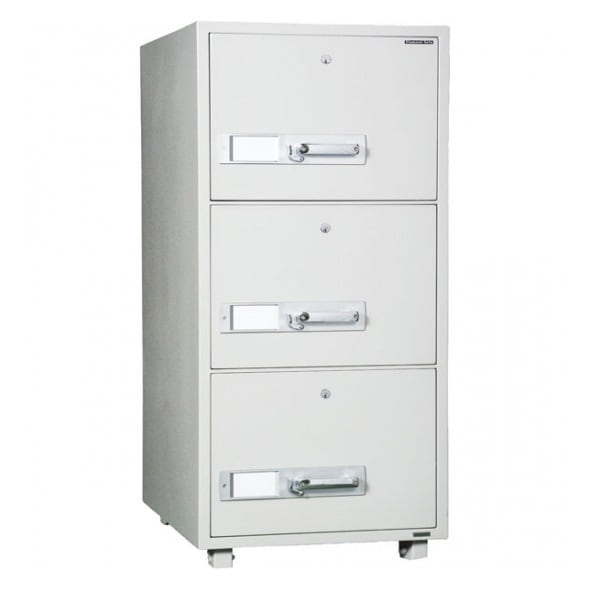 ダイヤセーフ 耐火キャビネット B4サイズ 3段 シリンダー錠（鍵）タイプ DSF680-3K 重量222kg JIS1時間耐火