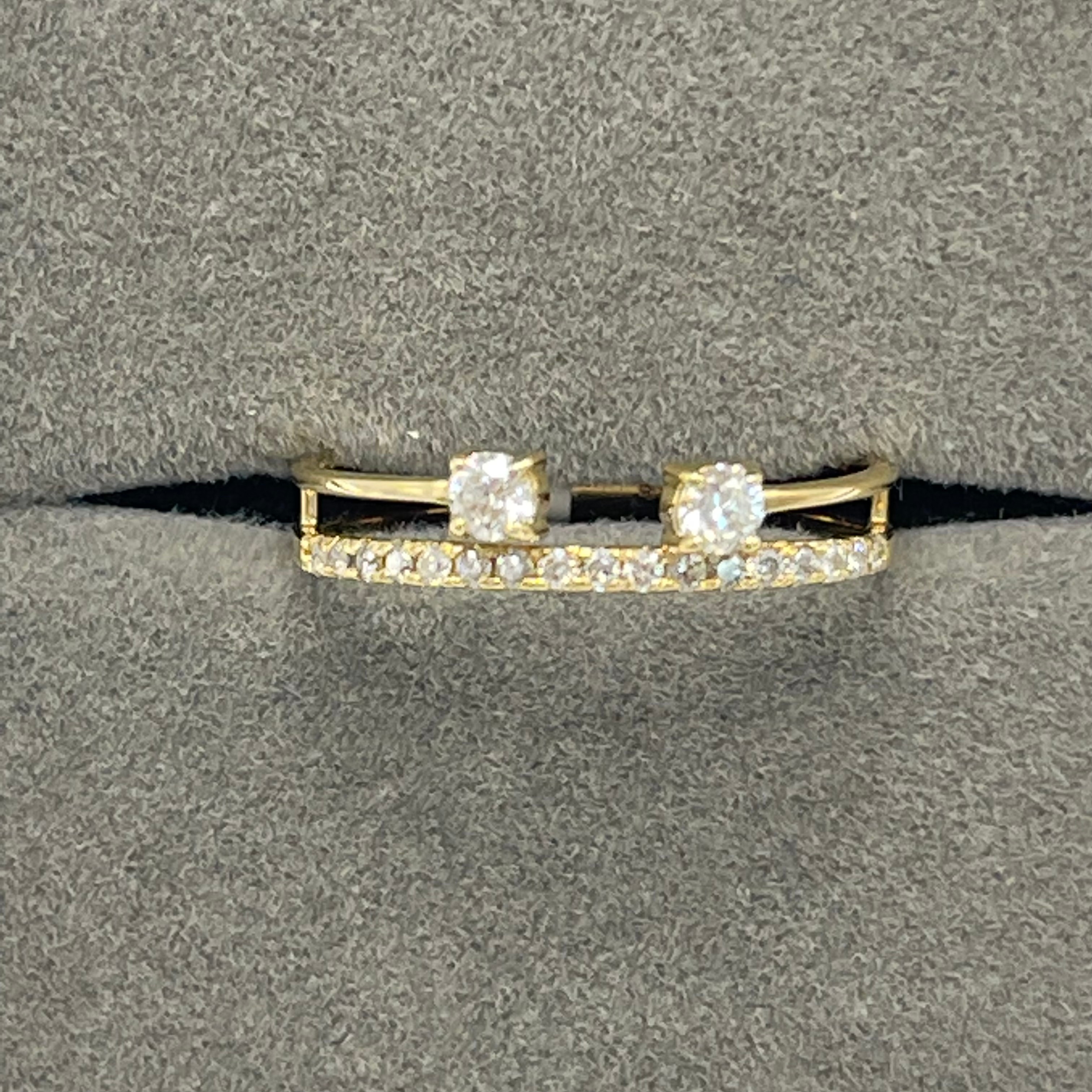 新品　K18イエローゴールド　 ダイヤモンリング　天然ダイヤモンド0.3ct　12号　デザイン　オシャレ　R4552307060014