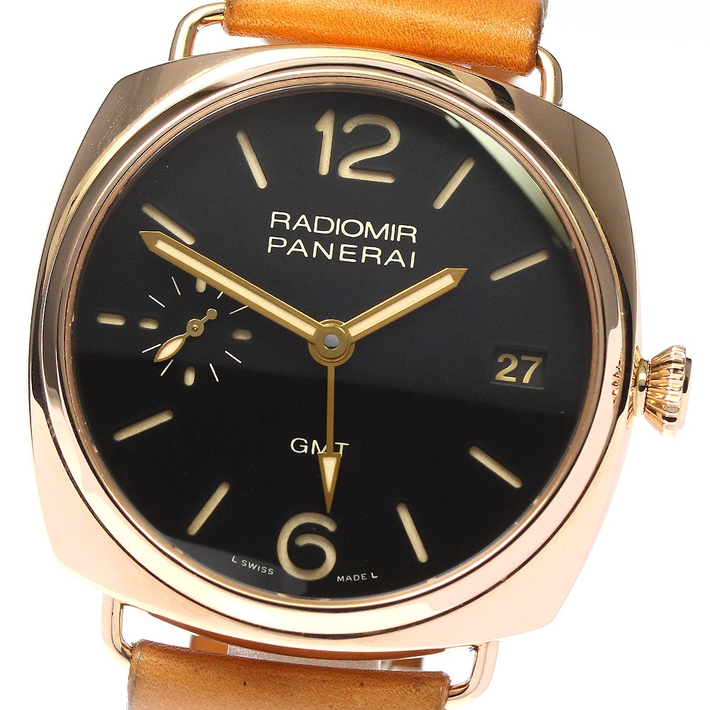 パネライ PANERAI PAM00421 ラジオミール 1940 3デイズ GMT オロロッソ K18PG 手巻き メンズ 保証書付き_800664【中古】