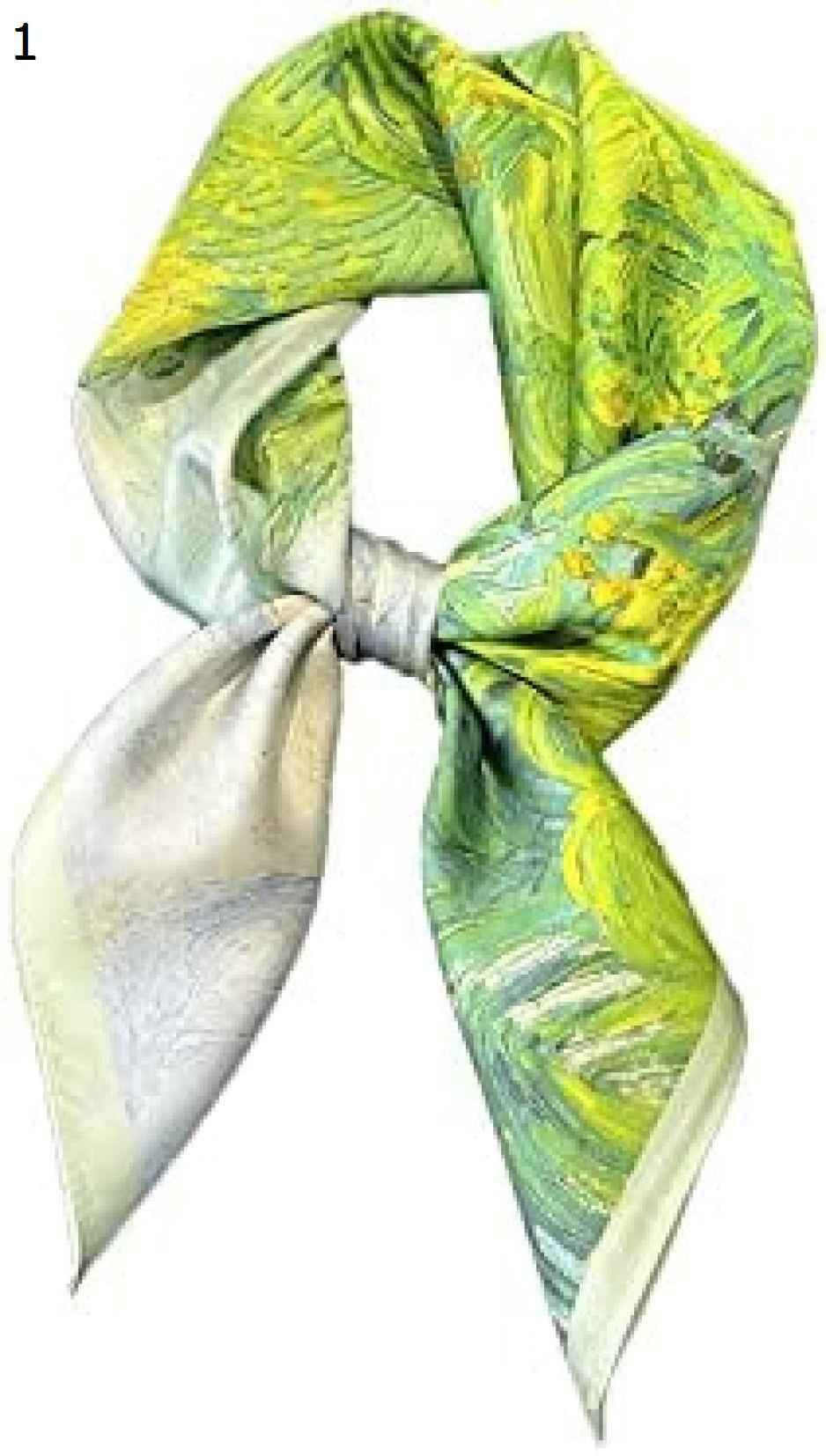 【20%OFFクーポン～】緑の小麦畑の油絵桑ツイルスクエアスカーフ70cm春と秋の薄片年齢を減らす白人女性