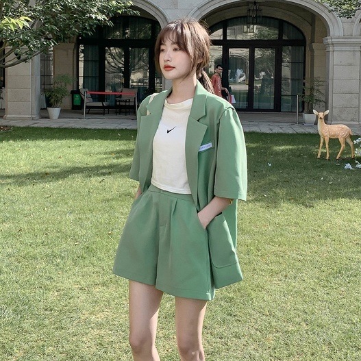 買得 セットアップ レディース ショートパンツ ジャケット ショート丈 長袖 無地 春 夏 秋 細身 ショート ハーフパンツ サイズ M Flaviogimenis Com Br