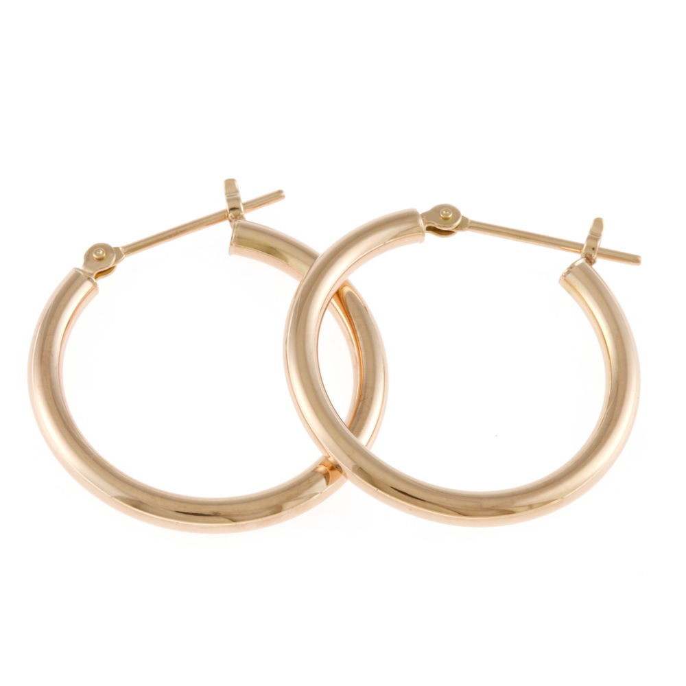 フープ パイプ 2×20 ピアス 18金 K18ピンクゴールド 新品