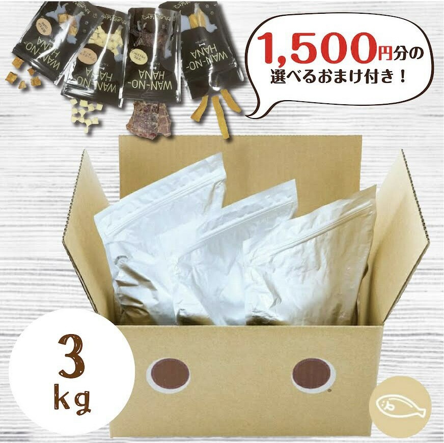 【1500円分のおまけ付！】ドットわん魚ごはん　3kg【受注発注】プレミアムフード
