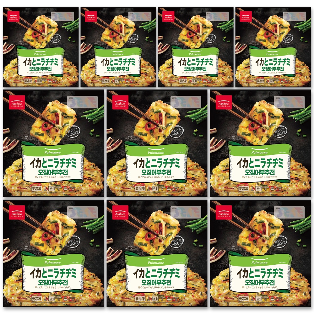 イカとニラチヂミ 10個セット 220g / 冷凍 Asahico アサヒコ 韓国 ジジミ プチムゲ チョン