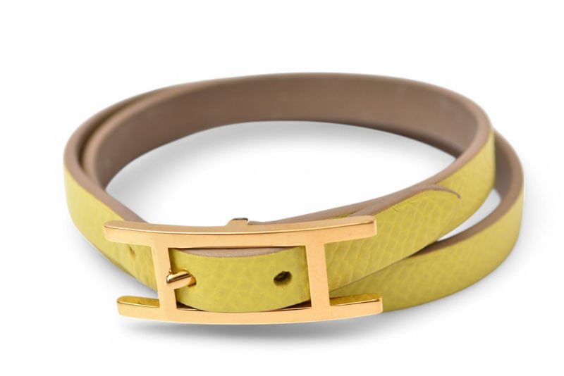 バングル/ブレスレット レザー アピ3連 イエロー系 ソルド品 スフレ ヴォーエプソン/GP【中古】