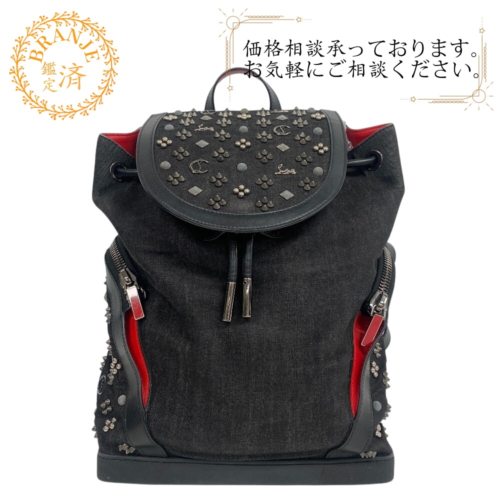 バックパック スタッズ デニム リュック・デイパック ブラック ブランド