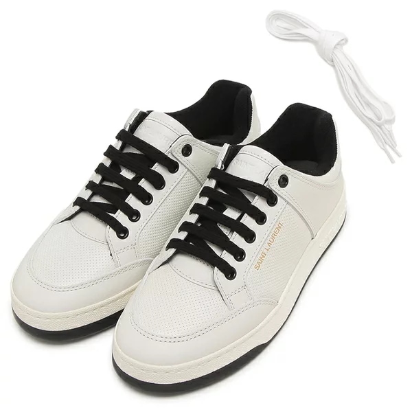 スニーカー ホワイト ブラック メンズ レディース ユニセックス SAINT LAURENT PARIS 713602 AAAWR 9030