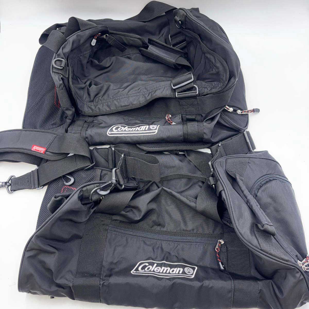 【中古】[2点セット] コールマン ボストンバッグ ショルダー 小 大 ブラック Coleman