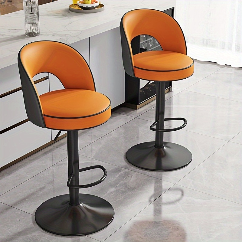 ハイチェア 360 回転 高さ 調節 背もたれ 付き おしゃれ かわいい インテリア 北欧 カウンター チェア バー カフェ オフィス 白 黒 4-7