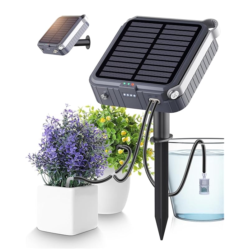 【国内即発】ソーラーポンプ 自動水やりシステム最新自動散水システム植物 自動灌漑装置 散水機 ガーデニング小型散水タイマー 自動灌水器 屋外温室バルコニー庭の植物へ自動散水に適して 15鉢の植