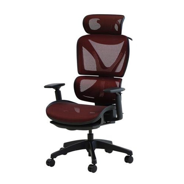 Netforce DX-1HR-BK-W-WRD ワインレッド ダイナミクスエックスチェア マットブラックフレーム ヘッドレスト・ハンガー付き メーカー直送