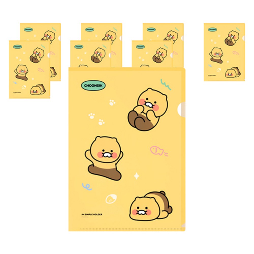 カカオフレンズチュンシクL字ホルダーファイルイエロー8個