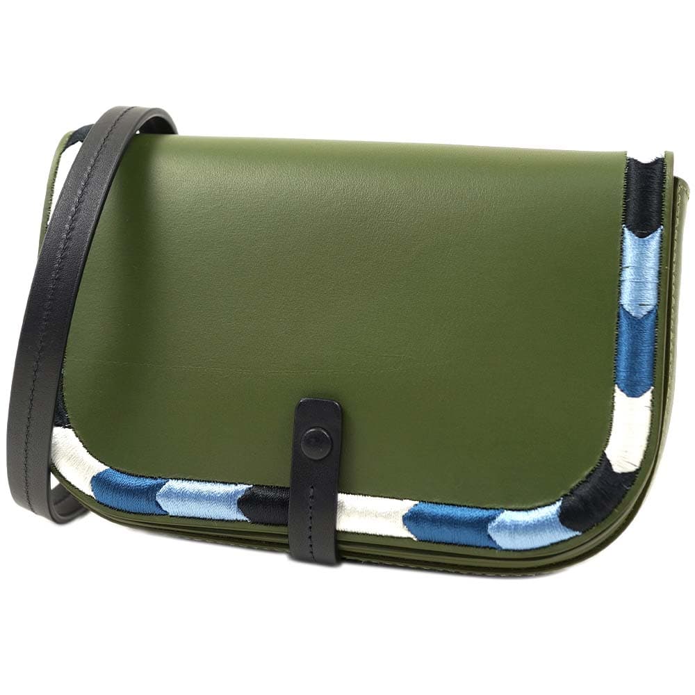 [訳ありアウトレット] イルビゾンテ ショルダーバッグ IL BISONTE Fifty On Piccarda Small VERDE/NERO レディース ブラック レザー 本革 斜めがけ BCR