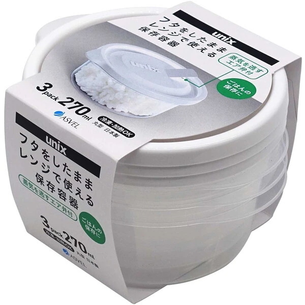 ユニックス レンジ名人 丸型 M 270ml 3個入