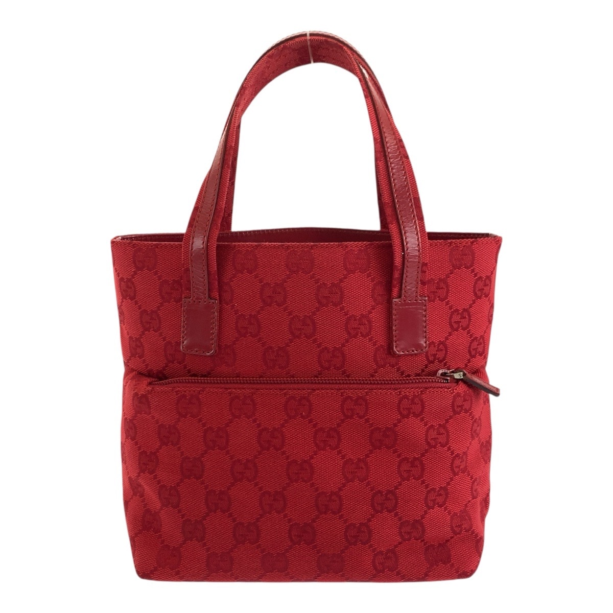 美品 レッド シルバー金具 GGキャンバス 002 1079 トートバッグ ハンドバッグ レディース 504607