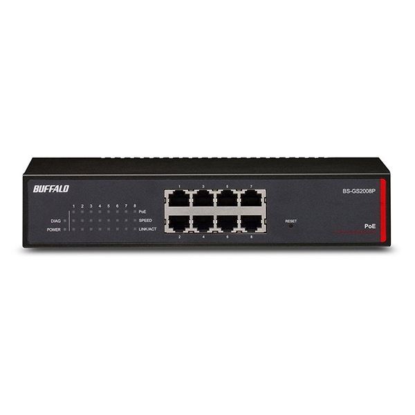 BS-GS2008P [レイヤー2 Giga PoE スマートスイッチ(8ポート)] メーカー直送