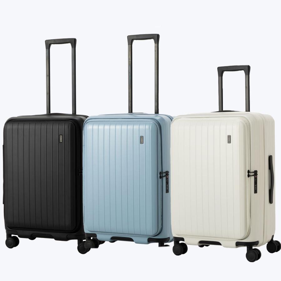 1年保証 スーツケース TOMARU M キャリーケース Mサイズ フロントオープン 拡張 深型 横開 ストッパー付き 軽量 静音 縦開き 海外旅行 旅行 レディース メンズ 15,048円