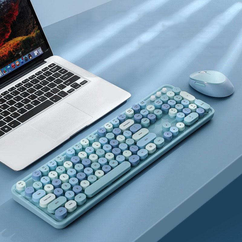 キーボード タイプライター コンパクトキーボード セット 小さめ マウス [10月推奨/20%OFF]ブルートゥースキーボード 9色 ワイヤレスキーボード 高性能 軽量 かわいい