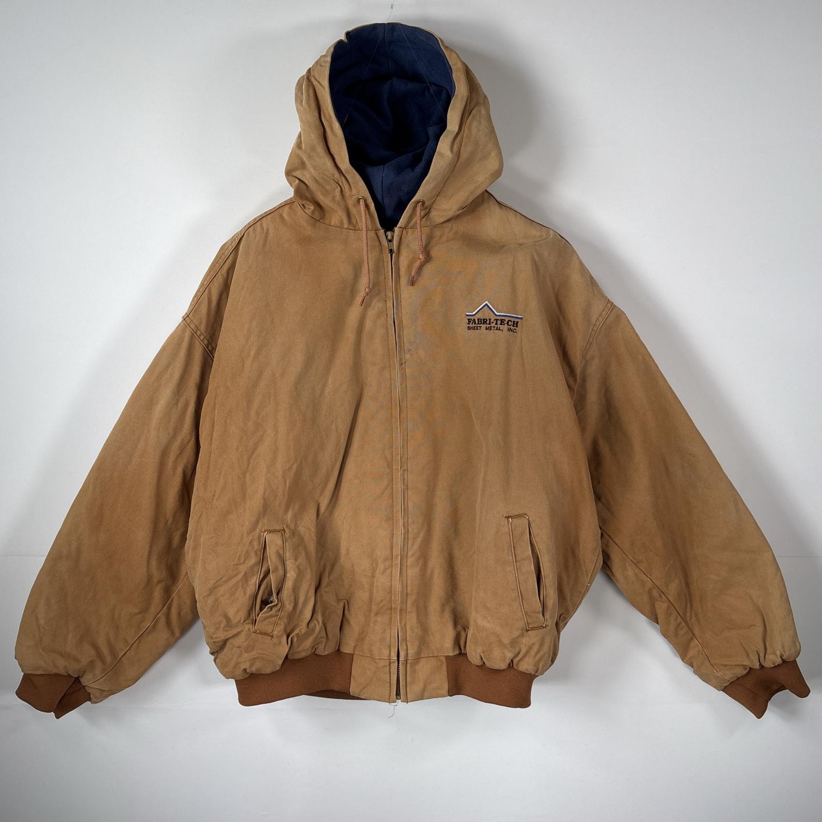 古着 70s～80s/70年代～80年代 ヴィンテージ ホロウェイ ダック ワークジャケット キルティングライナー XXL ブラウン系 メンズ