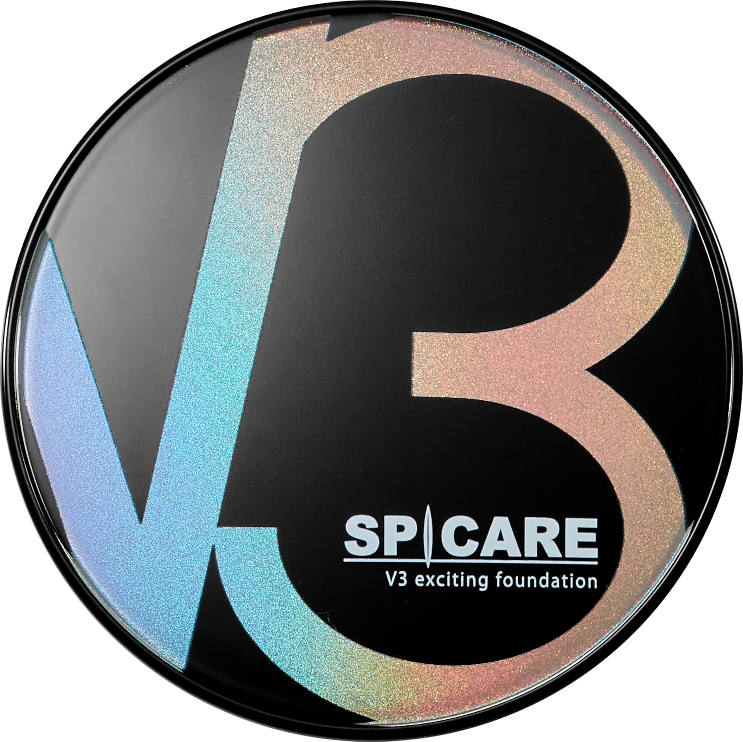 SPICARE【正規品】V3　エキサイティング　ファンデーション　本体　15g 　スピケア 専用ケース パフ付 送料無料 針 hari ファンデ V3ファンデ V3 エキサイティング 黒
