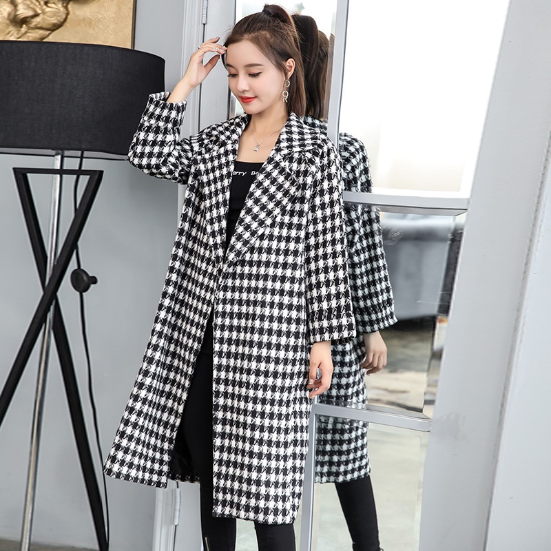 【送料無料】レディース チェック柄 千鳥格子 メルトン トレンチコート 秋 冬 大人可愛い 5,351円