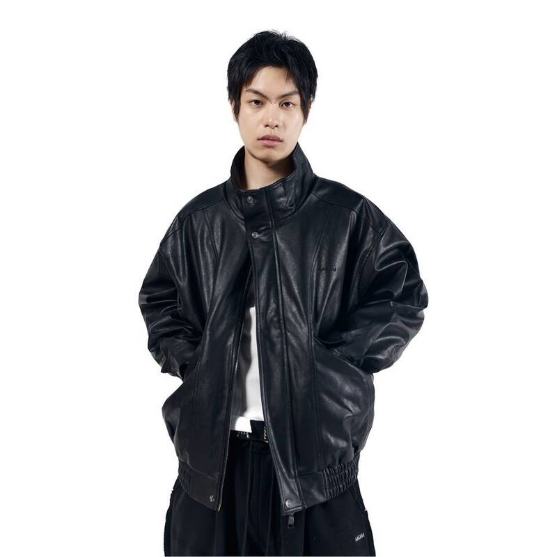 アカム AAKAM Dad レザージャケット ブラック 499581