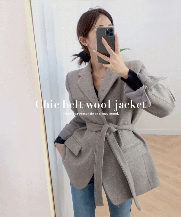 [ベルトSET] シックムード カジュアル 冬 ジャケット FW コート(2color)