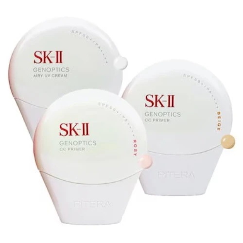 SK-II ジェノプティクス CC プライマーホワイト / ナチュラルベージュ / ロージーピンク 30g SPF50+ PA++++ SK日焼け止め化粧下地 トーンアップ 美白
