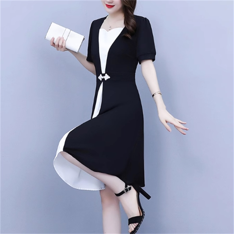ドレス ロングドレス ワンピース dress 衣装 パーティドレス ベルティングドレス ロング ロング丈 膝丈 ひざ丈 袖あり 半袖 Vネック Aライン フレア エレガント 可愛い