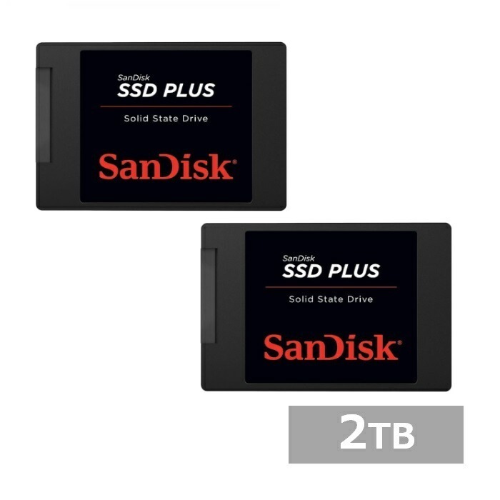 【2セット】 サンディスク SSD PLUS 2TB SDSSDA-2T00-G26 Sandisk SATA 2.5インチ パソコン ノートパソコン デスクトップ 並行輸入品