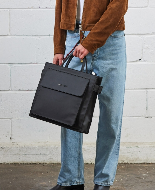 NO.16 TRENCH トートバッグ 通勤 ビジネスバッグ メンズ レディース ポケット付き 撥水 軽い 男女兼用 Black